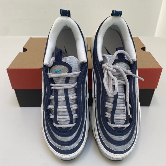 Nike Women’s Air Max 97 OG in Metallic Silver/ Chlorine Blue sz 7US New in Box - Picture 6 of 8